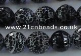 CAG7605 15.5 inches 14mm faceted round frosted agate beads wholesale