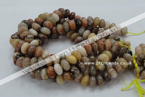 CAG770 15.5 inches 10*16mm rondelle yellow agate gemstone beads