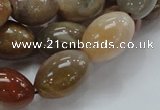 CAG773 15.5 inches 13*19mm rice yellow agate gemstone beads