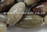 CAG775 15.5 inches 15*30mm rice yellow agate gemstone beads