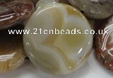 CAG781 15.5 inches 40mm flat round yellow agate gemstone beads