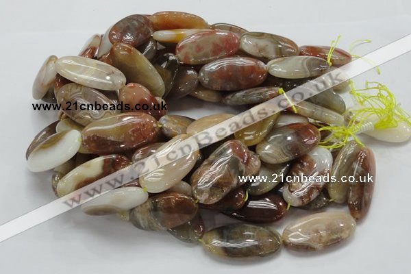 CAG783 15.5 inches 20*40mm oval yellow agate gemstone beads