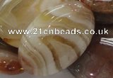 CAG785 15.5 inches 30*40mm oval yellow agate gemstone beads