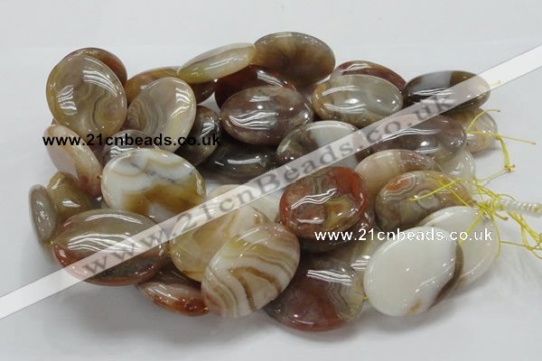 CAG785 15.5 inches 30*40mm oval yellow agate gemstone beads