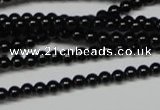 CAG7850 15.5 inches 2mm round black agate beads wholesale