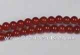CAG7854 15.5 inches 2mm round red agate beads wholesale
