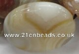 CAG786 15.5 inches 38*48mm oval yellow agate gemstone beads