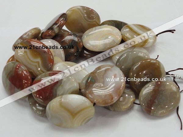 CAG786 15.5 inches 38*48mm oval yellow agate gemstone beads