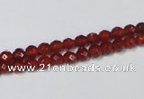 CAG7860 15.5 inches 2mm faceted round red agate beads wholesale