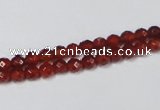 CAG7861 15.5 inches 3mm faceted round red agate beads wholesale