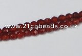 CAG7862 15.5 inches 5mm faceted round red agate beads wholesale