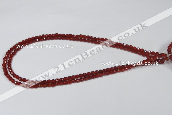 CAG7862 15.5 inches 5mm faceted round red agate beads wholesale