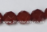 CAG7863 15.5 inches 16mm faceted round red agate beads wholesale