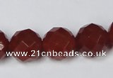 CAG7865 15.5 inches 20mm faceted round red agate beads wholesale