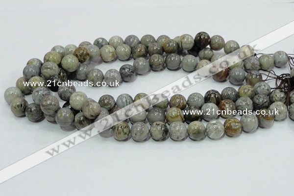 CAG7867 15.5 inches 10mm round silver needle agate beads