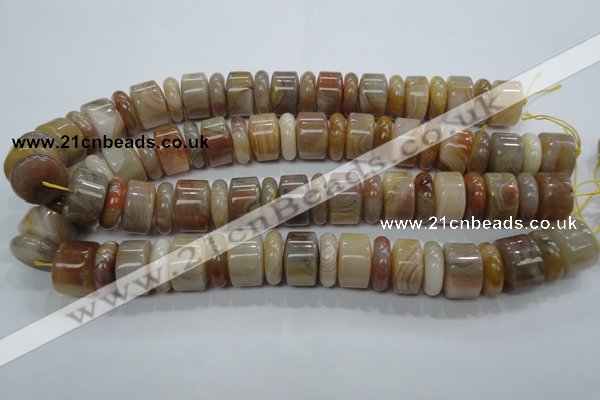 CAG787 15.5 inches 6*18mm & 12*18mm rondelle yellow agate beads