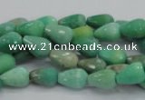 CAG7875 15.5 inches 6*10mm faceted teardrop grass agate beads