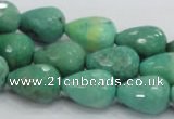 CAG7878 15.5 inches 12*16mm faceted teardrop grass agate beads