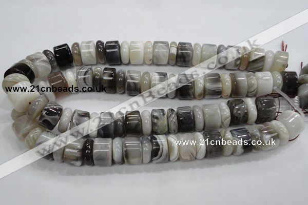 CAG788 15.5 inches 6*18mm & 12*18mm rondelle botswana agate beads