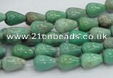 CAG7895 15.5 inches 8*10mm teardrop grass agate beads wholesale