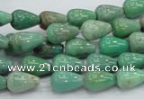 CAG7896 15.5 inches 8*12mm teardrop grass agate beads wholesale