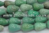 CAG7897 15.5 inches 10*14mm teardrop grass agate beads wholesale