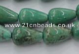 CAG7899 15.5 inches 13*18mm teardrop grass agate beads wholesale