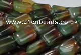 CAG790 15.5 inches 10*14mm rectangle rainbow agate gemstone beads