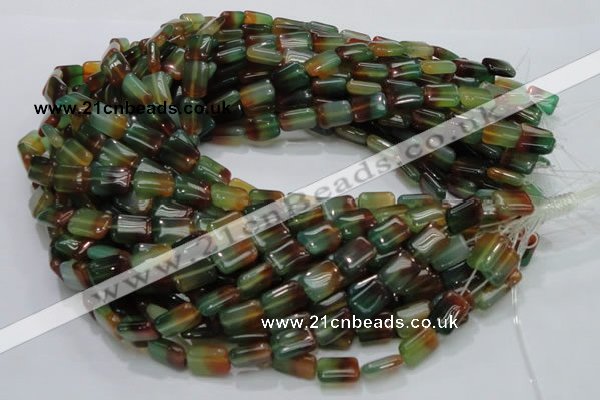 CAG790 15.5 inches 10*14mm rectangle rainbow agate gemstone beads