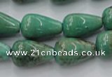 CAG7900 15.5 inches 15*20mm teardrop grass agate beads wholesale