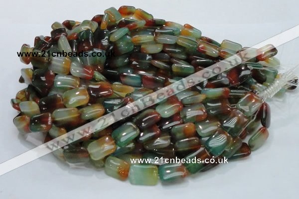 CAG791 15.5 inches 13*18mm rectangle rainbow agate gemstone beads