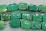 CAG7910 15.5 inches 10*10mm faceted square grass agate beads