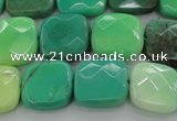 CAG7913 15.5 inches 15*15mm faceted square grass agate beads