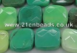 CAG7915 15.5 inches 18*18mm faceted square grass agate beads