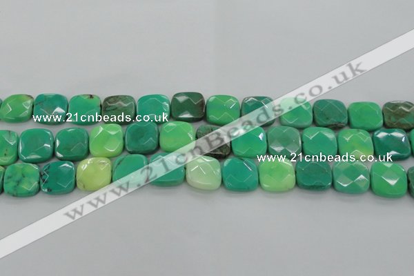 CAG7915 15.5 inches 18*18mm faceted square grass agate beads