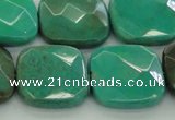 CAG7917 15.5 inches 25*25mm faceted square grass agate beads