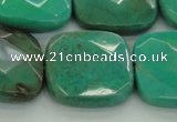 CAG7918 15.5 inches 30*30mm faceted square grass agate beads