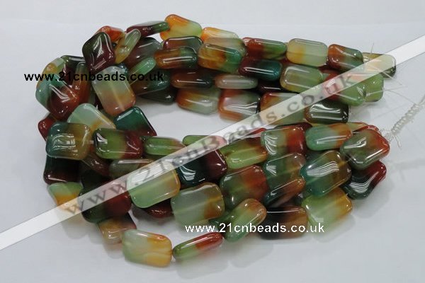 CAG792 15.5 inches 18*25mm rectangle rainbow agate gemstone beads