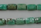 CAG7923 15.5 inches 8*10mm faceted rectangle grass agate beads