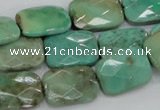 CAG7925 15.5 inches 15*20mm faceted rectangle grass agate beads