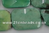 CAG7928 15.5 inches 30*40mm faceted rectangle grass agate beads