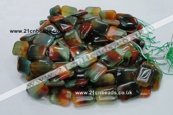 CAG793 15.5 inches 22*30mm rectangle rainbow agate gemstone beads