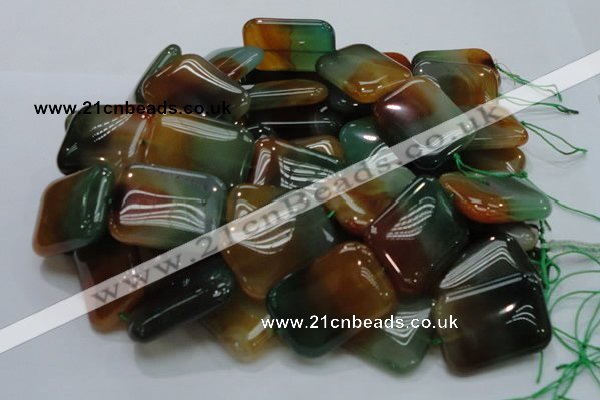 CAG794 15.5 inches 30*40mm rectangle rainbow agate gemstone beads