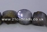 CAG7947 7.5 inches 8*10mm oval plated white druzy agate beads