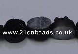 CAG7952 7.5 inches 8*10mm oval plated white druzy agate beads