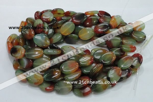 CAG796 15.5 inches 18*25mm oval rainbow agate gemstone beads