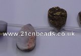 CAG7973 Top drilled 13*18mm flat teardrop plated white druzy agate beads