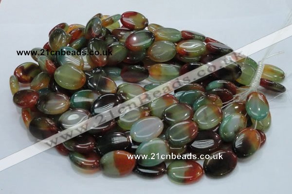 CAG798 15.5 inches 18*25mm oval rainbow agate gemstone beads