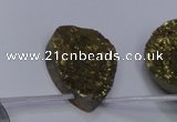 CAG7985 Top drilled 22*30mm flat teardrop plated white druzy agate beads