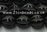 CAG8003 15.5 inches 14mm carved round black agate beads